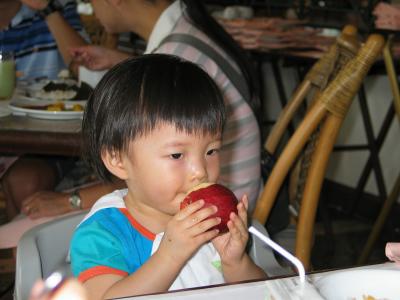 Marcus with an apple!