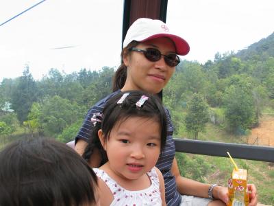 On the cable car towards to mountain...