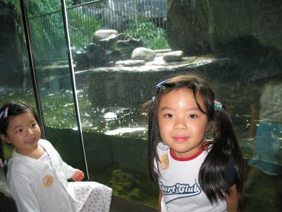 Marion & Michelle watching river otters