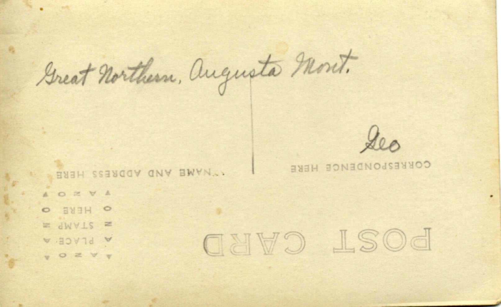 George Foster on GN357 Augusta MT 1910s Back