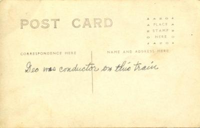 George Foster Unknown Train & Location 1910s Back