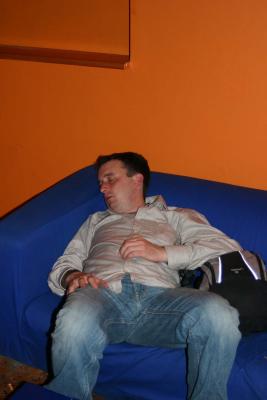 Joe asleep in nightclub
