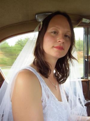 Sarah in Wedding Car