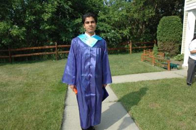 Kunaal at home before the graduation