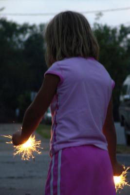 Little Girl and Sparklers