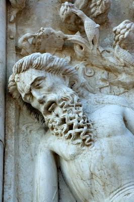 The drunk Adam - carving on the Doge's Palace