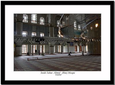 Inside Sultan Ahmed Mosque or the Blue Mosque