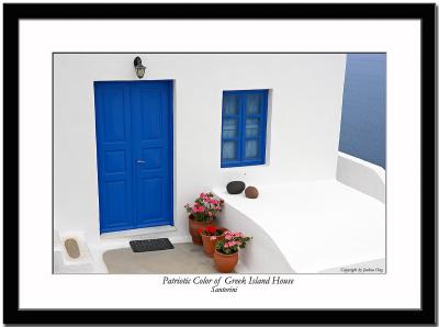 Patriotic Color of a Greek Island House