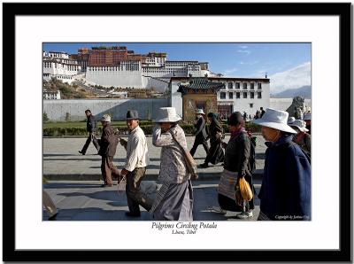 Pilgrims circling Potala in the morning