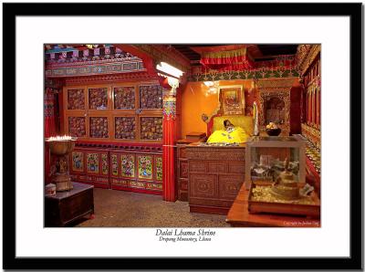 A shrine of one of the Dalai Lamas