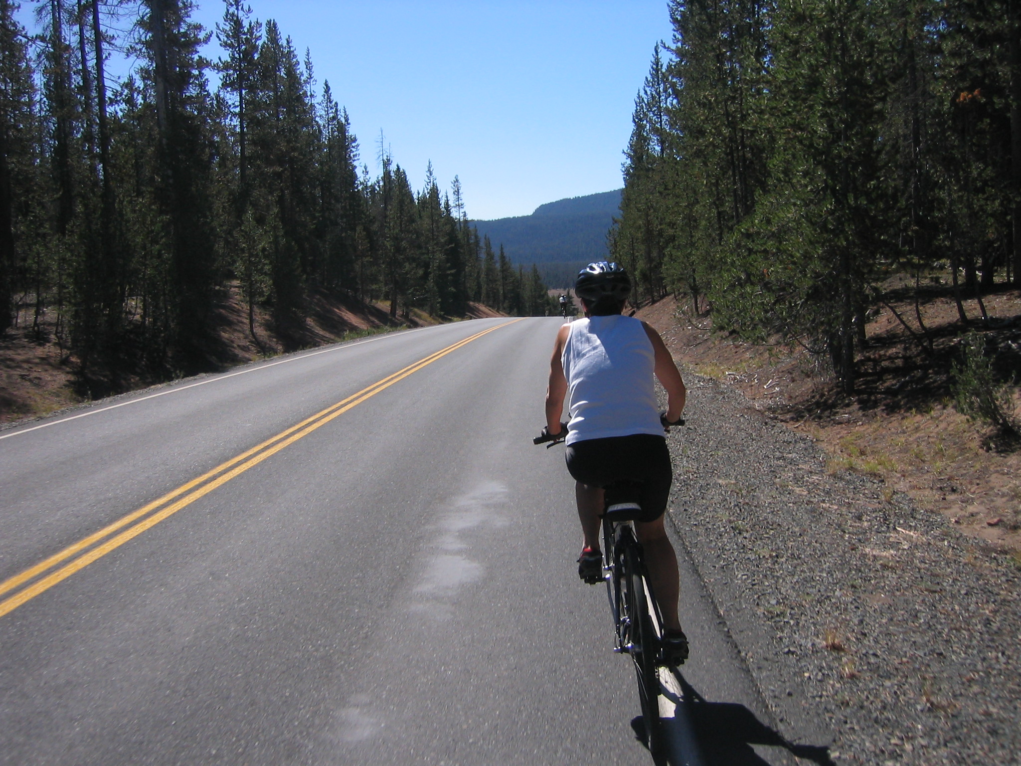 Susan - cranking uphill!