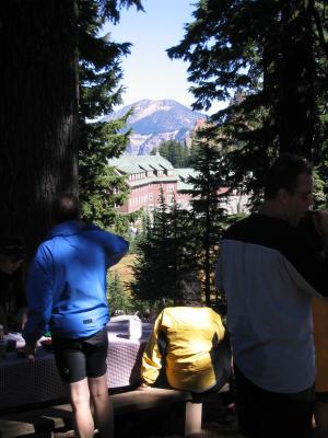 View of the Crater Lake Lodge from lunch