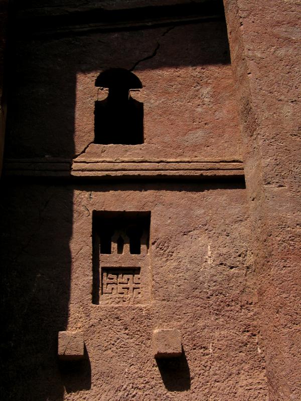 Windows of rock-hewn church