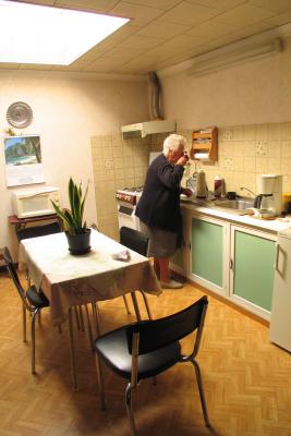 Julia in her kitchen