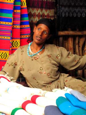 Textile market woman