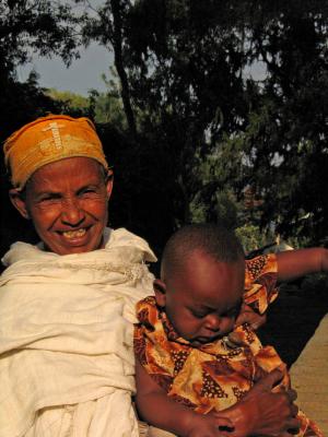 Grandmother and baby