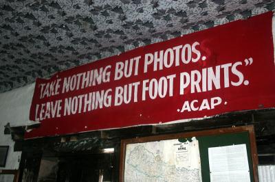 Take nothing but photos, leave nothing but foot prints