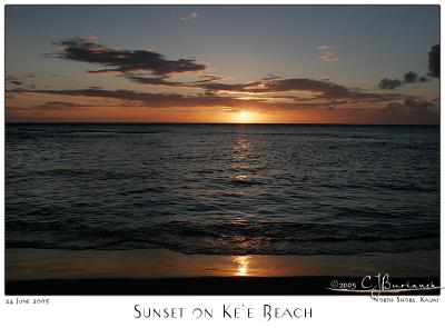 24Jun05 Sunset on Ke'e Beach