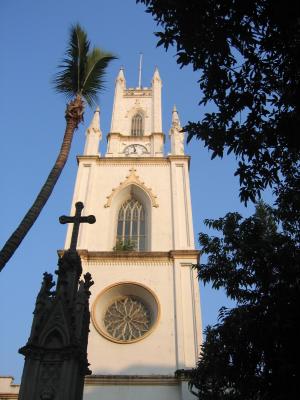 the church with palms