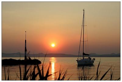 Evening at the Balaton lake