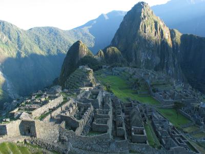 The sun rises on Machu Picchu