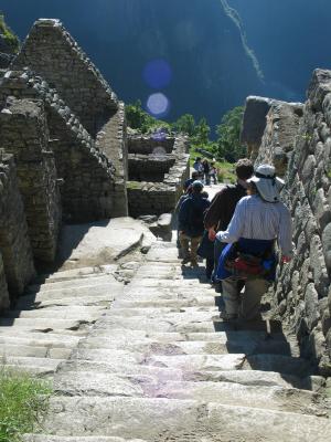 Following Carlos on our guided tour of Machu PIcchu