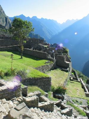 Ruins with Urubamba Valley in the background
