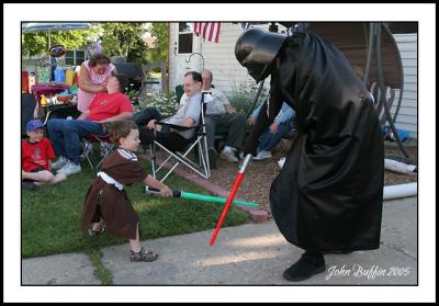 ...and tries to cut off Vaders legs!!