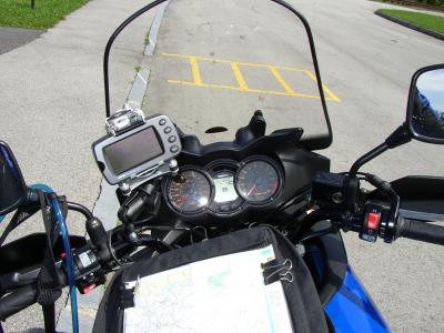 Riders view with GPS and Givi windshield