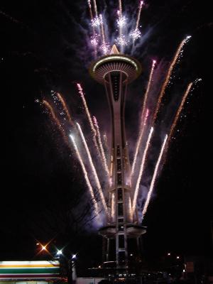 Space Needle at New Year's