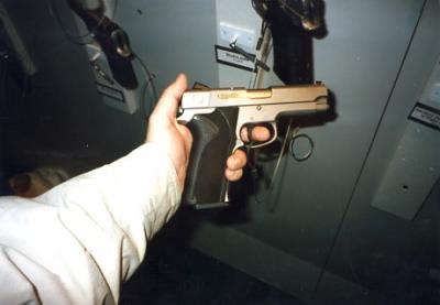 Handgun at an outdoor show, Springfield, Massachusetts(1996)
