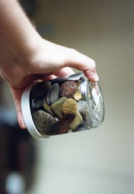 Jar of stones I collected during an around-the-country drive in 1988