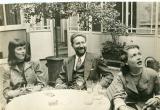 Addams with his first wife, Barbara, and eventual model for Morticia (left) and, on right side of photo, Anne Cobean.