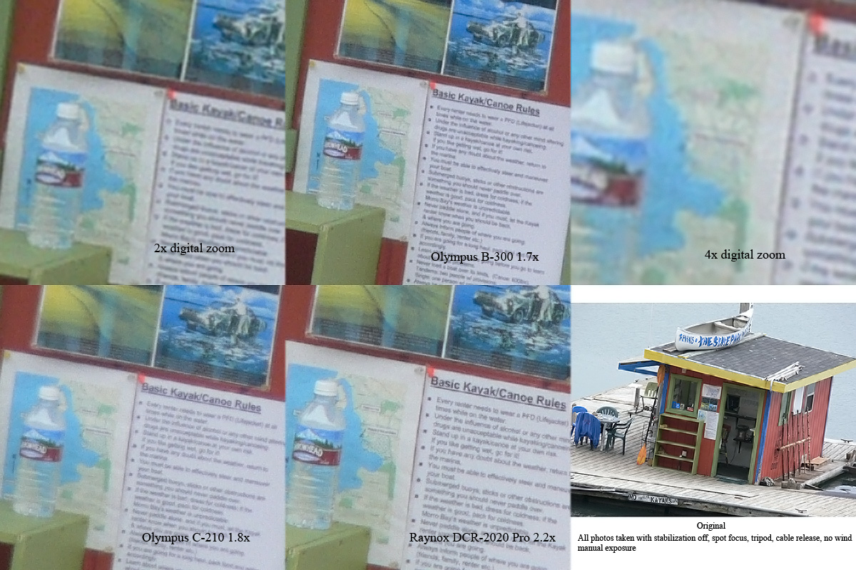 Tele extender and digital zoom comparisons