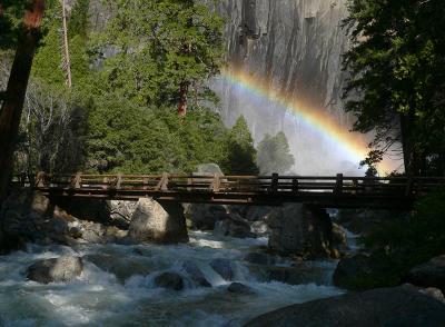 Morning Rainbow at Yosemite Falls