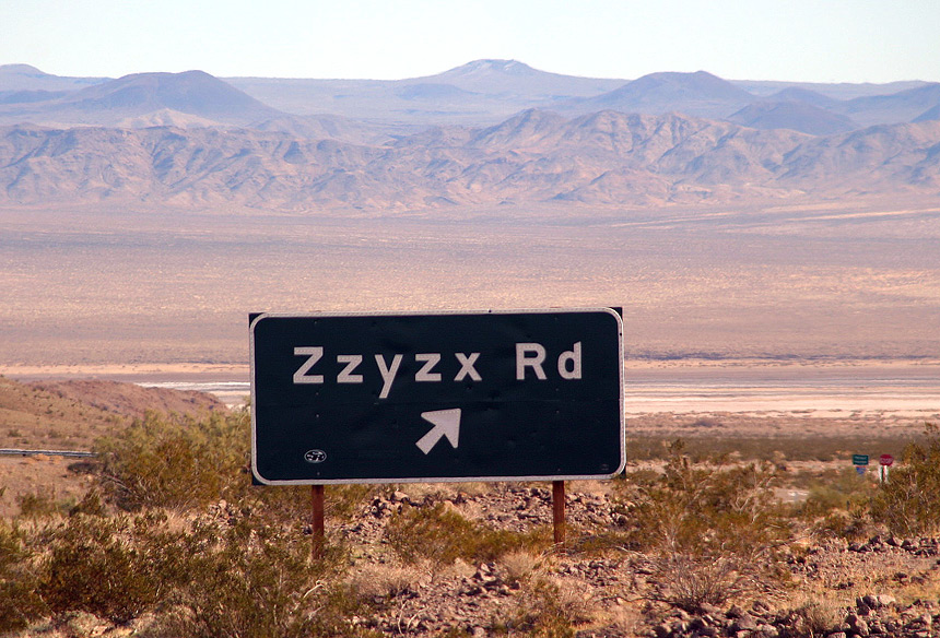 ZZYZX Rd. sign