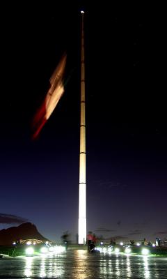 Mexican flag (110 meters high) at night
