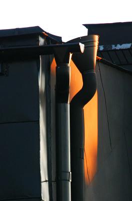 July 5: Sunset on the drainpipe