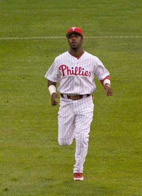 Jimmy Rollins warming up