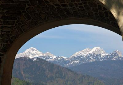 Mt Triglav, from Bled Castle
