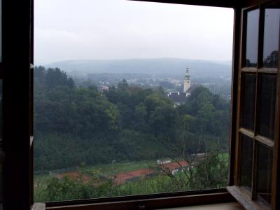 Morning bedroom window view