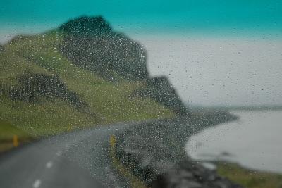 Almost Pointilistic -- Rain on Bus Windshield