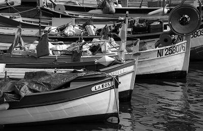 Small fishing boats in the Harbour at Nice France in 2005 by Quentin Bargate