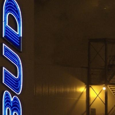 Budweiser plant at night 01 detail