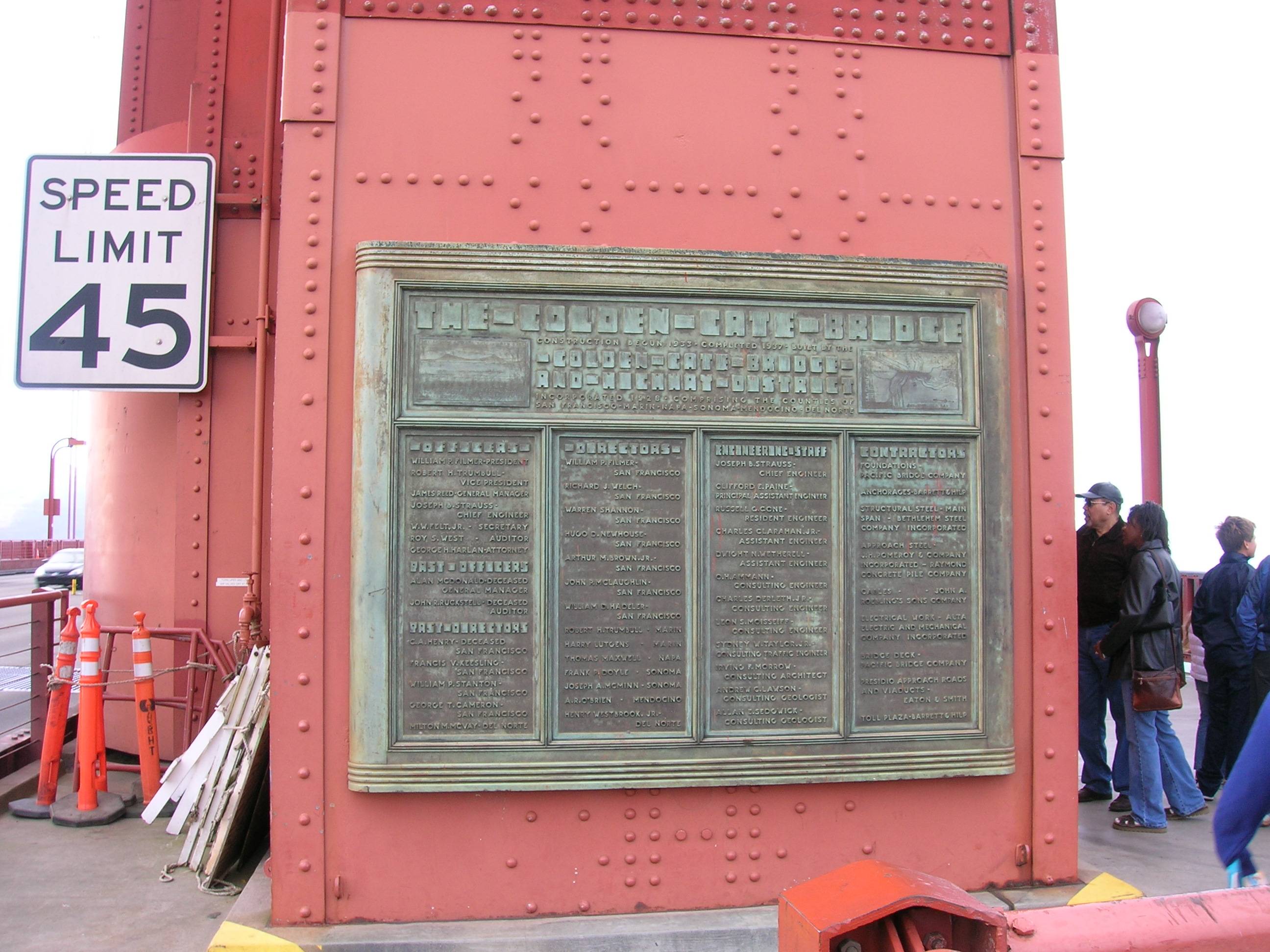 Golden Gate Memorial Plaque