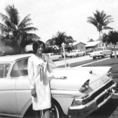 1965 - Elizabeth Liz Jones outside home in Hialeah, FL