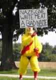 ChickenMan protester at white supremacist (scumbag) rally