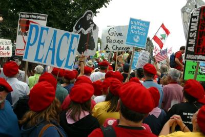 Sea of Red Hats - the St Joan of Arc group from Minneapolis, Minnesota