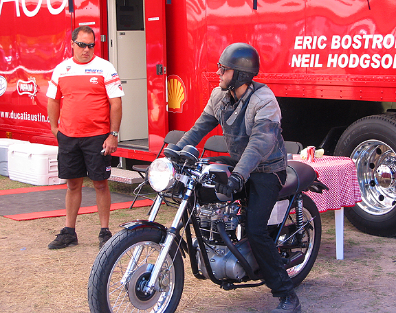 Triumph in the Ducati paddock