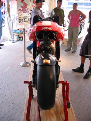 rear view of the Ducati MotoGP bike